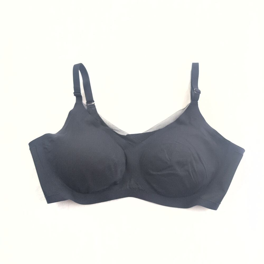 Honeylove Crossover Silhouette Wireless Comfort Bra Black Women's Size XL